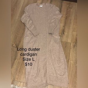 Tan Duster Cardigan